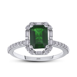 1.72 ct.Emerald Diamond Ring - 1