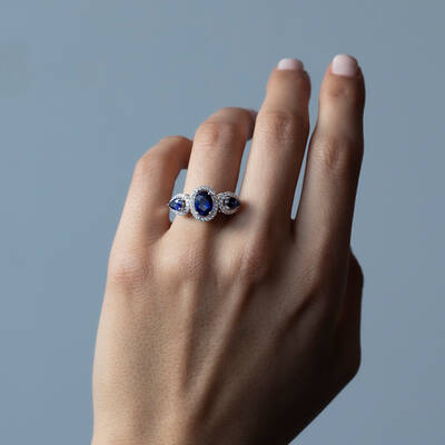 2.67 ct.Sapphire Diamond Ring - 1