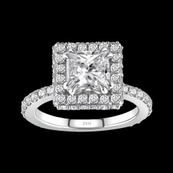 3.07 ct.Princess Cut Solitaire Diamond Ring - 2