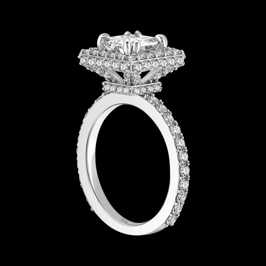 3.07 ct.Princess Cut Solitaire Diamond Ring - 3