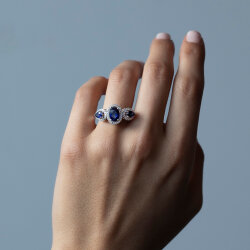 3.08 Carat Sapphire Diamond Ring - Zen Diamond