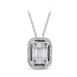 0.45 ct.Baguette Diamond Pendant - 2