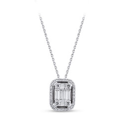 0.45 ct.Baguette Diamond Pendant - Zen Diamond