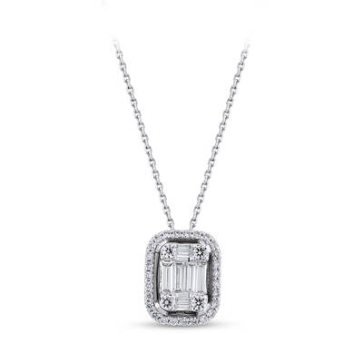 0.45 ct.Baguette Diamond Pendant - 1