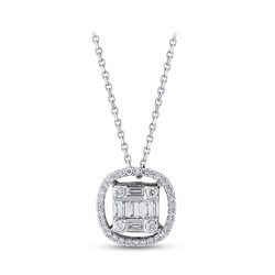 0.35 ct.Baguette Diamond Pendant - Zen Diamond