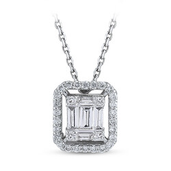 0.32 ct.Baguette Diamond Pendant - 2