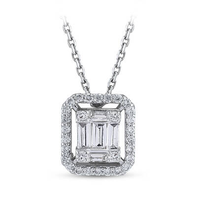 0.32 ct.Baguette Diamond Pendant - 2