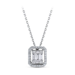 0.32 ct.Baguette Diamond Pendant - Zen Diamond