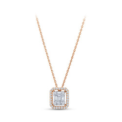 0.32 ct.Baguette Diamond Pendant - Zen Diamond