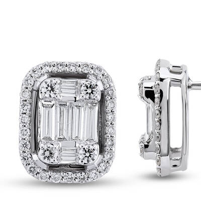 0.67 ct.Baguette Diamond Earring - 2