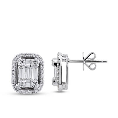0.67 ct.Baguette Diamond Earrings - 1