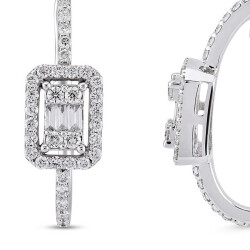 1.01 ct.Baguette Diamond Earring - 4