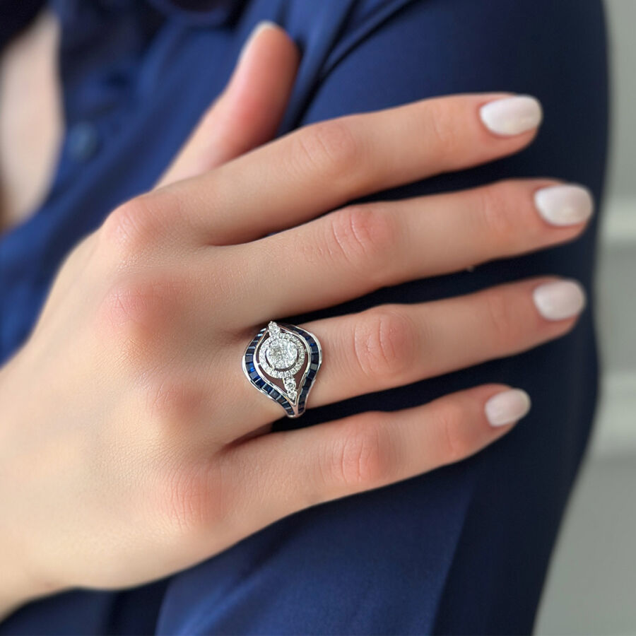 3.24 Carat Sapphire Diamond Ring - 1