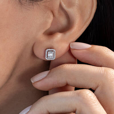 0.28 ct.Baguette Diamond Earring - 3