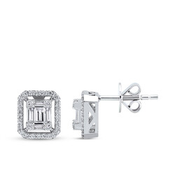 0.35 ct.Baguette Diamond Earring - 1