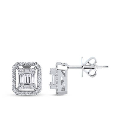 0.35 ct.Baguette Diamond Earring - 1