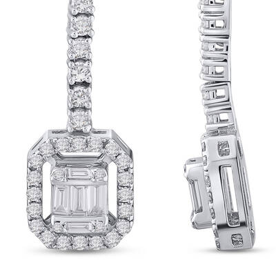 0.70 ct.Baguette Diamond Earrings - 2