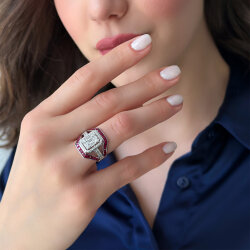 3.30 Carat Ruby Diamond Ring - Zen Diamond