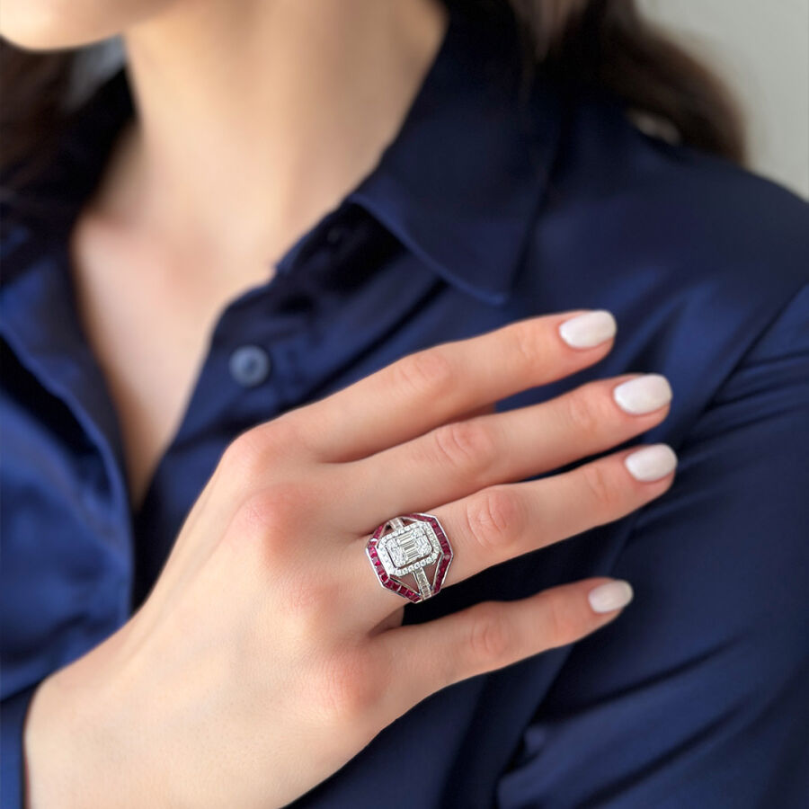 3.30 Carat Ruby Diamond Ring - 2