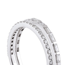 0.38 ct.Duet Baguette Diamond Ring - 4