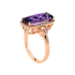 3.31 Carat Amethyst Diamond Ring - 4