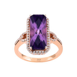 3.31 Carat Amethyst Diamond Ring - 3
