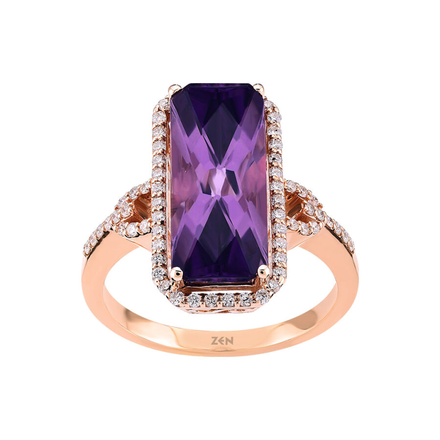 3.31 Carat Amethyst Diamond Ring - 3