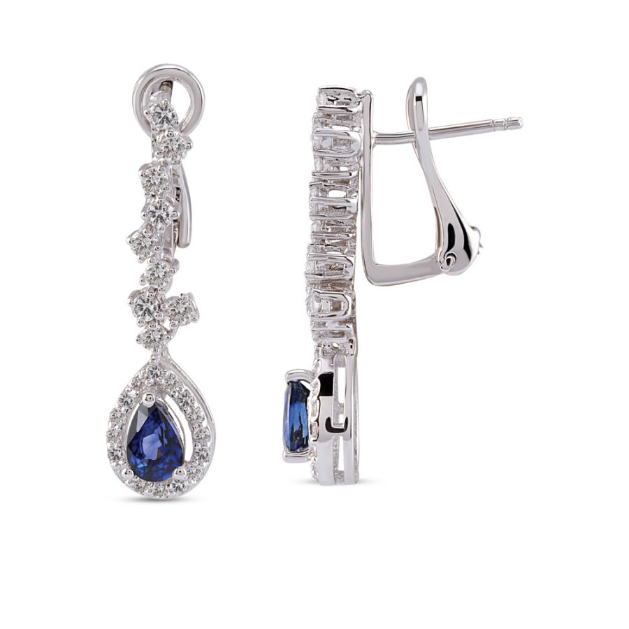 1.65 ct.Sapphire Diamond Earring - 1