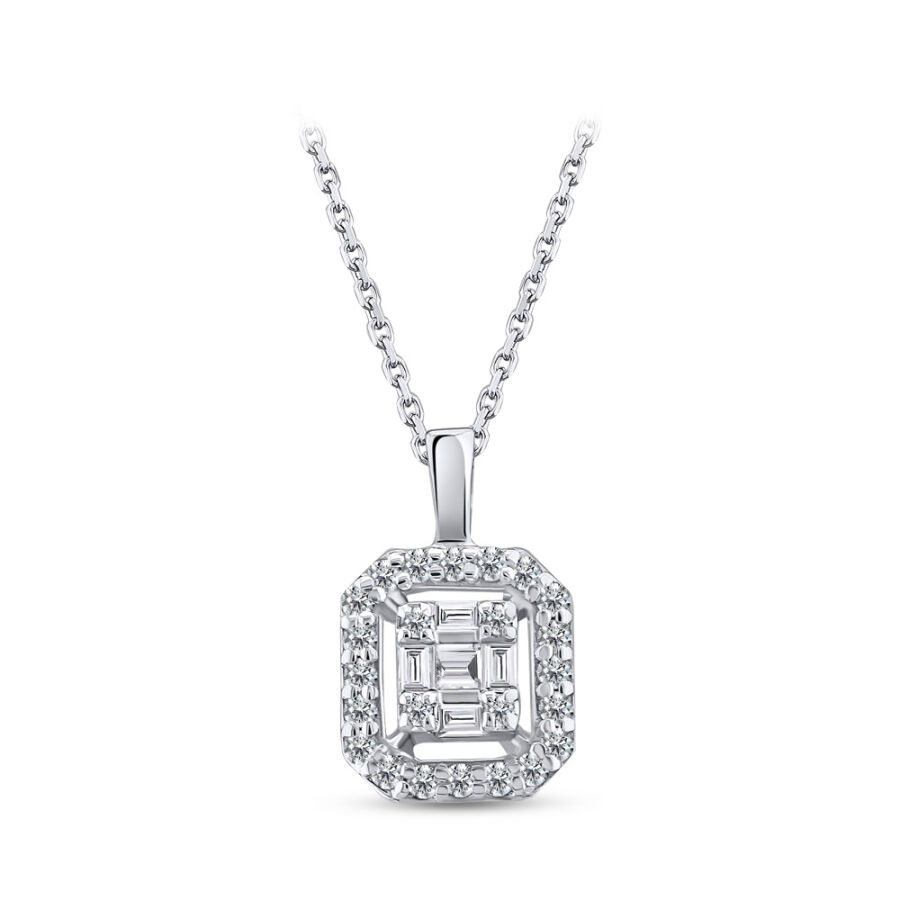 0.12 ct.Baguette Diamond Pendant - 2