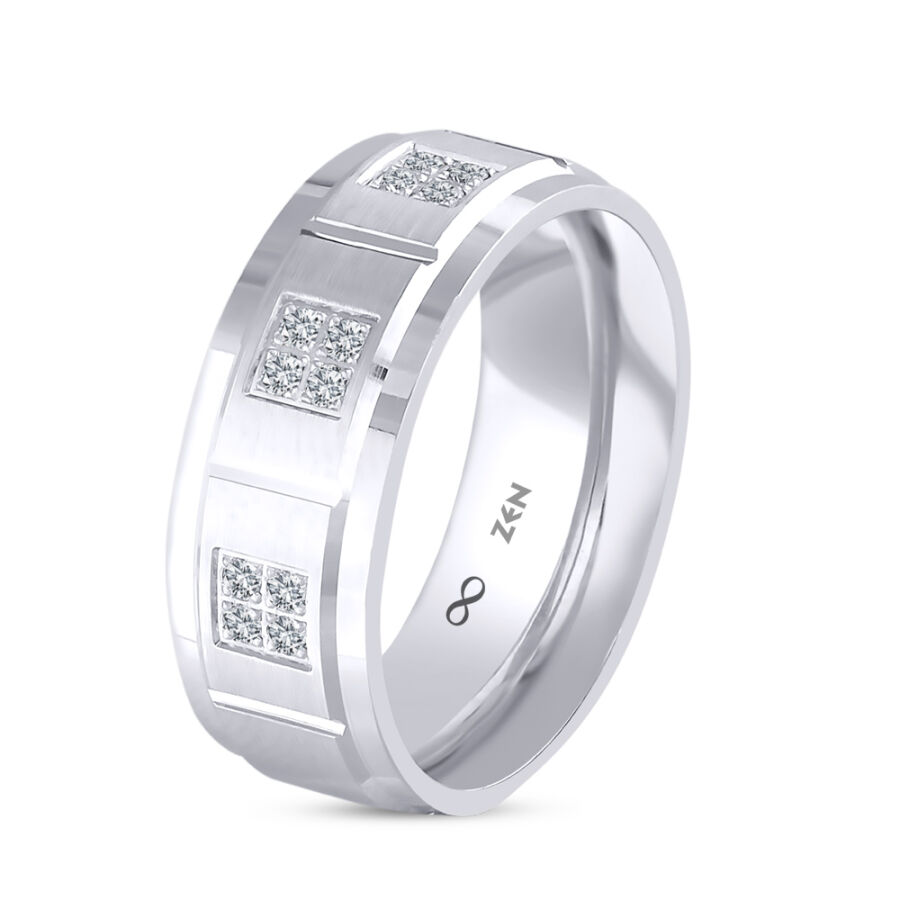 0.18 ct Diamond Platin Wedding Band - 1