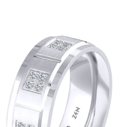 0.18 ct.Diamond Platin Wedding Band - 2