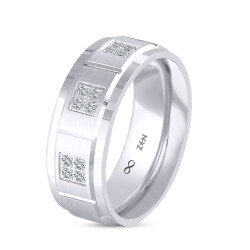 0.18 ct Diamond Platin Wedding Band - Zen Diamond