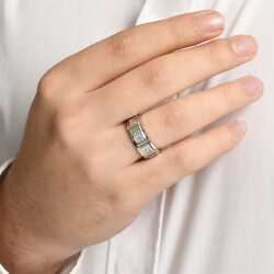 0.18 ct Diamond Platin Wedding Band - 2