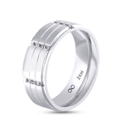 0.21 ct.Platin Wedding Band - 1