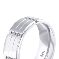 0.21 ct.Platin Wedding Band - 2