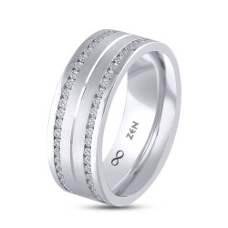 1.09 ct.Diamond Platin Wedding Band - Zen Diamond