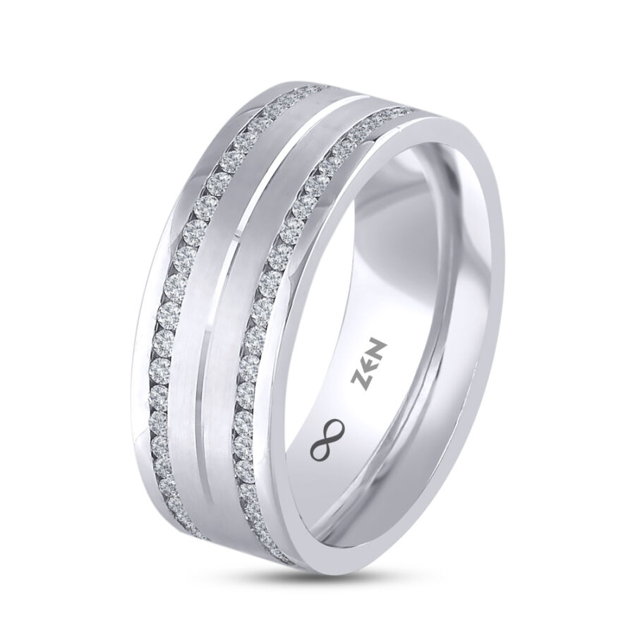 1.09 ct.Diamond Platin Wedding Band - 1