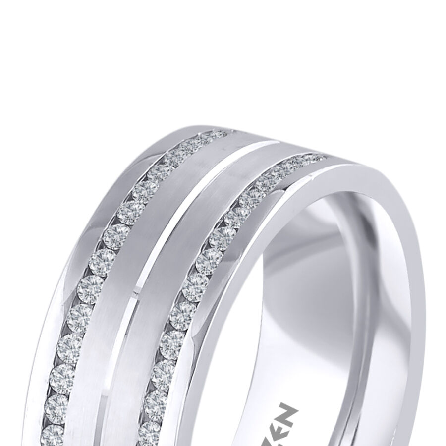 1.09 ct.Diamond Platin Wedding Band - 2