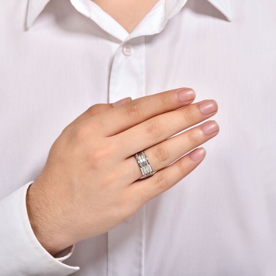 1.09 ct.Diamond Platin Wedding Band - 4