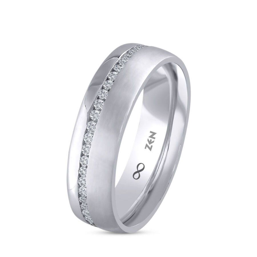 0.53 ct.Diamond Platin Wedding Band - 1