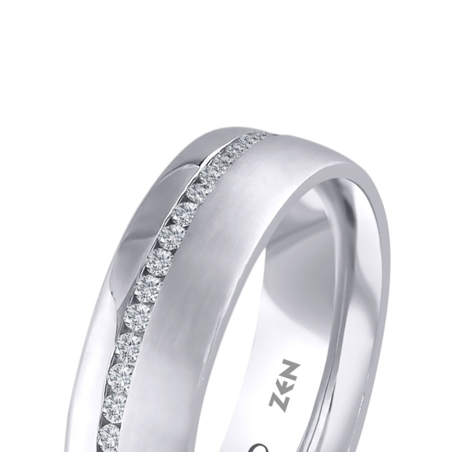 0.53 ct.Diamond Platin Wedding Band - 2