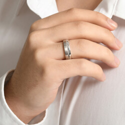 0.53 ct.Diamond Platin Wedding Band - 3
