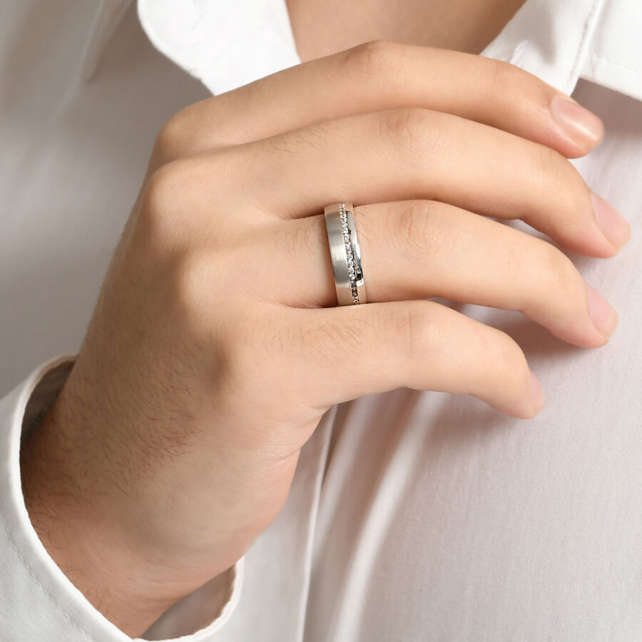 0.53 ct.Diamond Platin Wedding Band - 3
