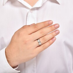 0.53 ct.Diamond Platin Wedding Band - 4