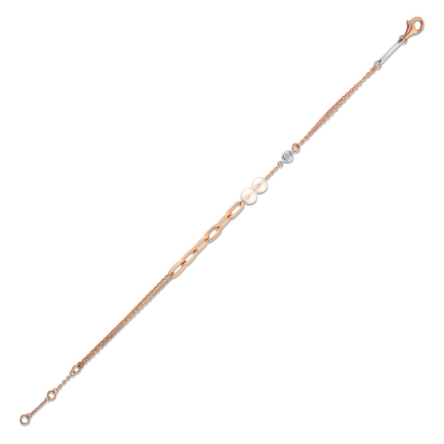 0.38 ct.Pearl Diamond Bracelet - 1