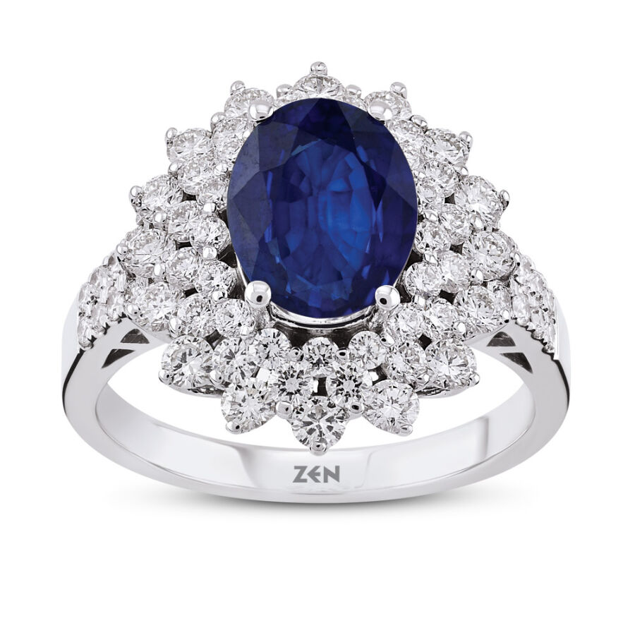 2.83 ct.Sapphire Diamond Ring - 1