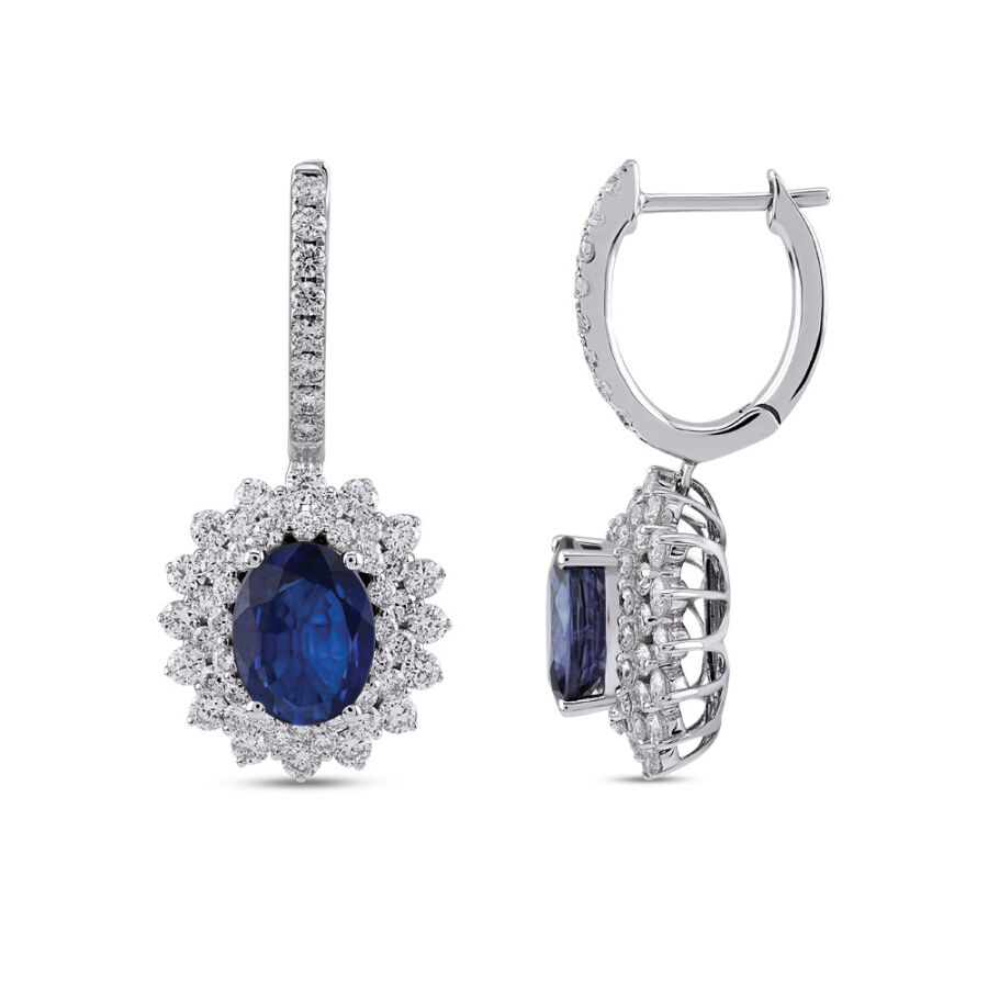 3.94 ct.Sapphire Diamond Earring - 1