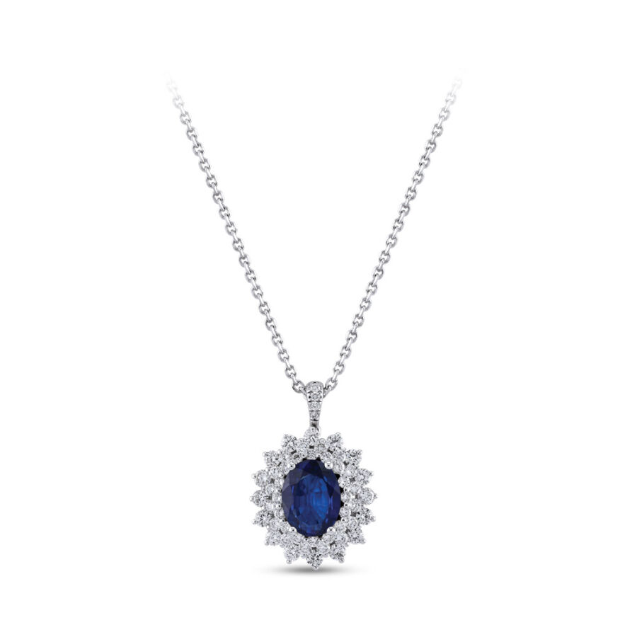 2.72 ct Sapphire Diamond Pendant - 1