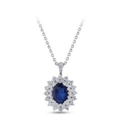 2.72 ct Sapphire Diamond Pendant - 2