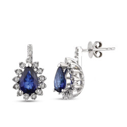 0,86 ct Sapphire Diamond Earrings - 1